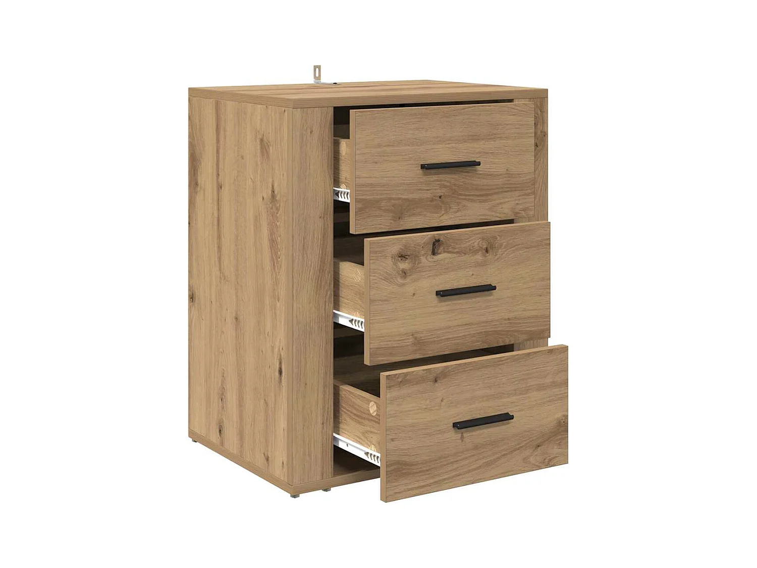 Comodino con cassetto, rovere lavorato a mano, 50 x 36 x 60 cm