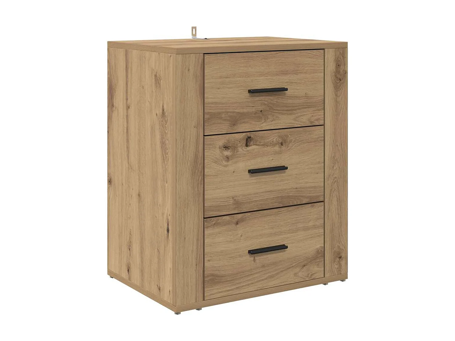 Cabinet de chevet avec tiroir chêne artisanal 50 x 36 x 60 cm