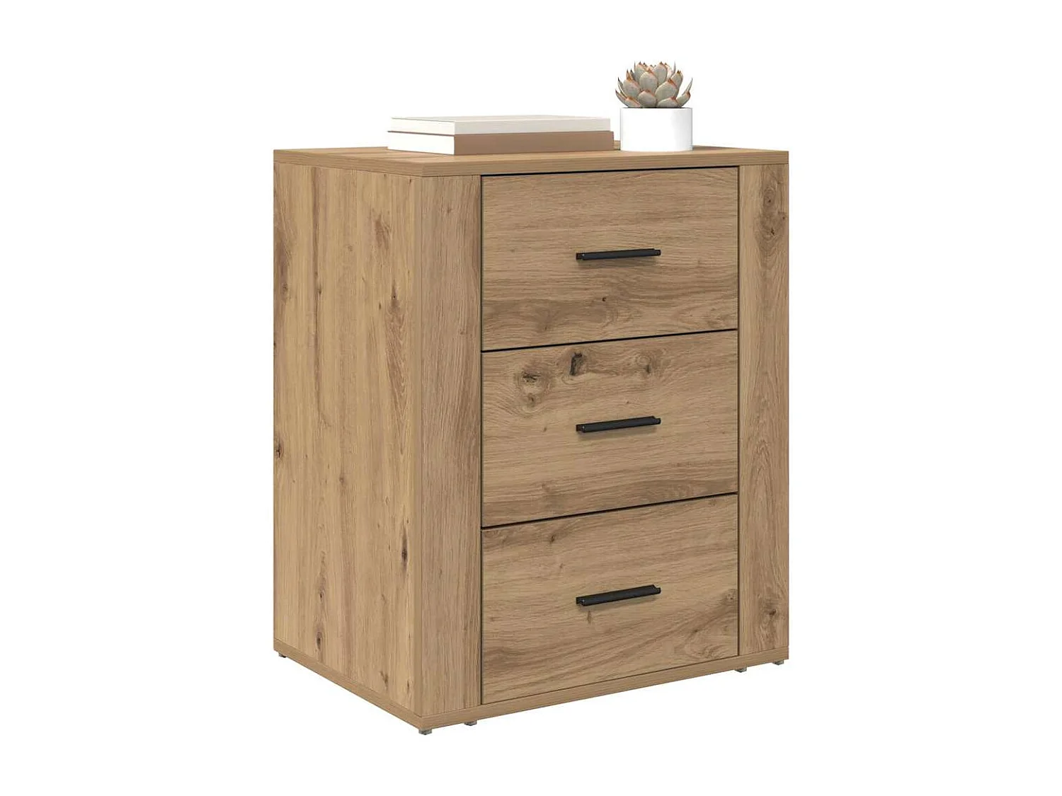 Cabinet de chevet avec tiroir chêne artisanal 50 x 36 x 60 cm