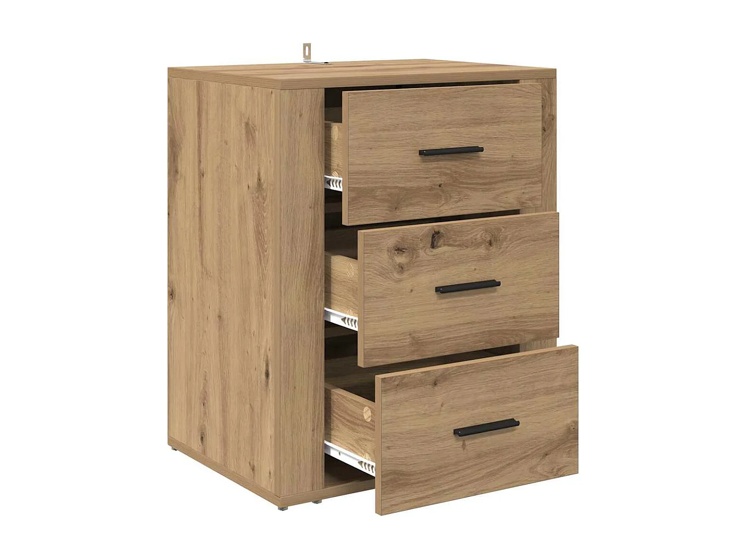 Cabinet de chevet avec tiroir chêne artisanal 50 x 36 x 60 cm