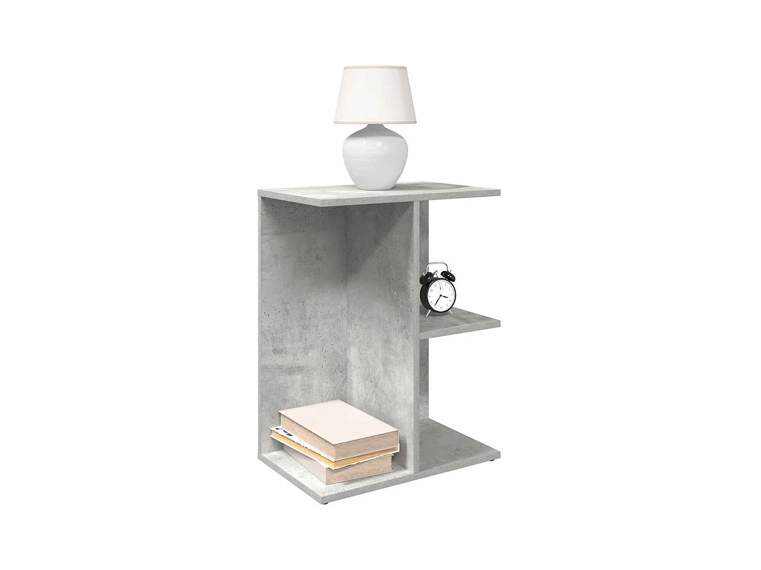 Table de chevet gris béton 46,5x29x61 cm bois d'ingénierie