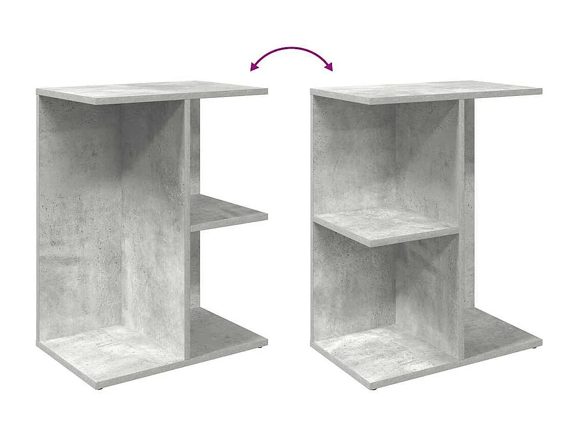 Table de chevet gris béton 46,5x29x61 cm bois d'ingénierie