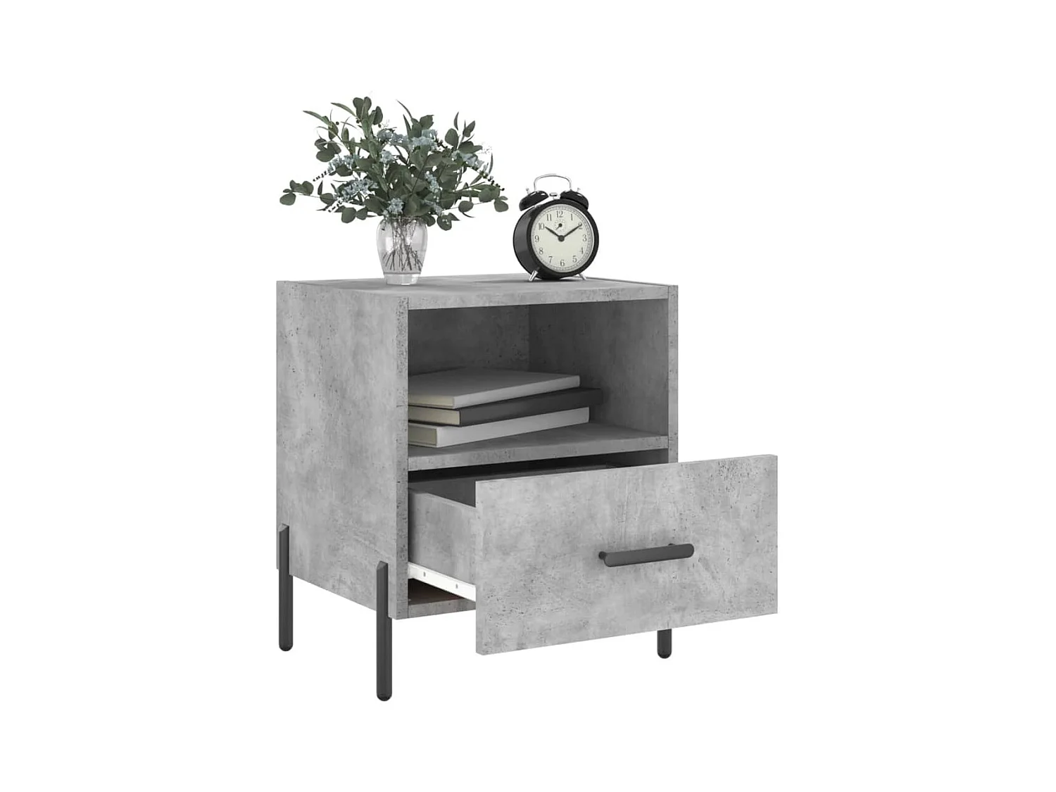 Mesitas de noche 2 piezas gris hormigón 40x35x47,5cm madera de ingeniería