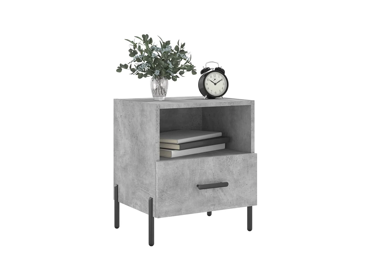 Mesitas de noche 2 piezas gris hormigón 40x35x47,5cm madera de ingeniería