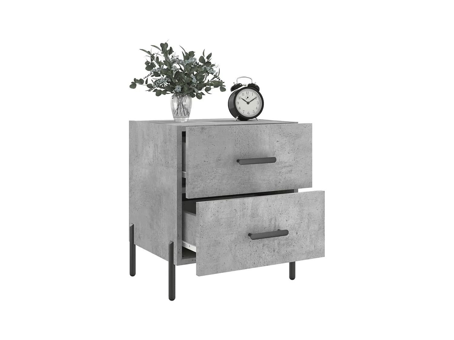 Mesitas de noche 2 piezas gris hormigón 40x35x47,5cm madera de ingeniería