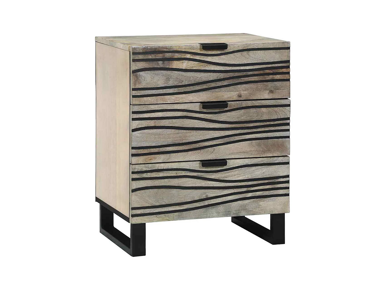 Cabinet de chevet avec tiroir Blanc et noir 50 x 33 x 60 cm