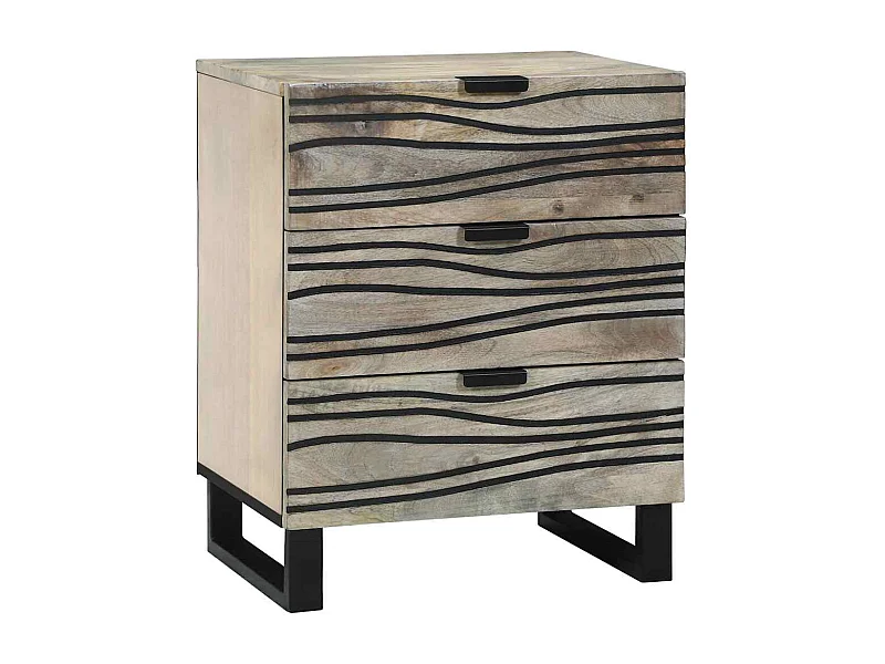 Cabinet de chevet avec tiroir Blanc et noir 50 x 33 x 60 cm