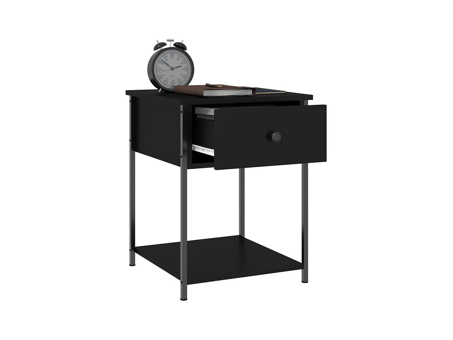 Tables de chevet 2 pcs noir 44x45x58 cm bois d’ingénierie