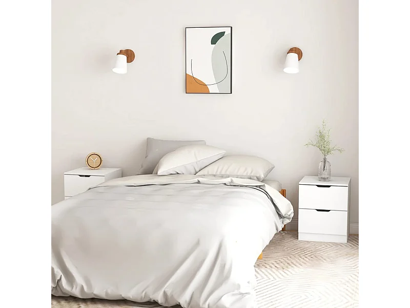 Mesitas de noche 2 piezas blancas 40x40x50 cm madera de ingeniería