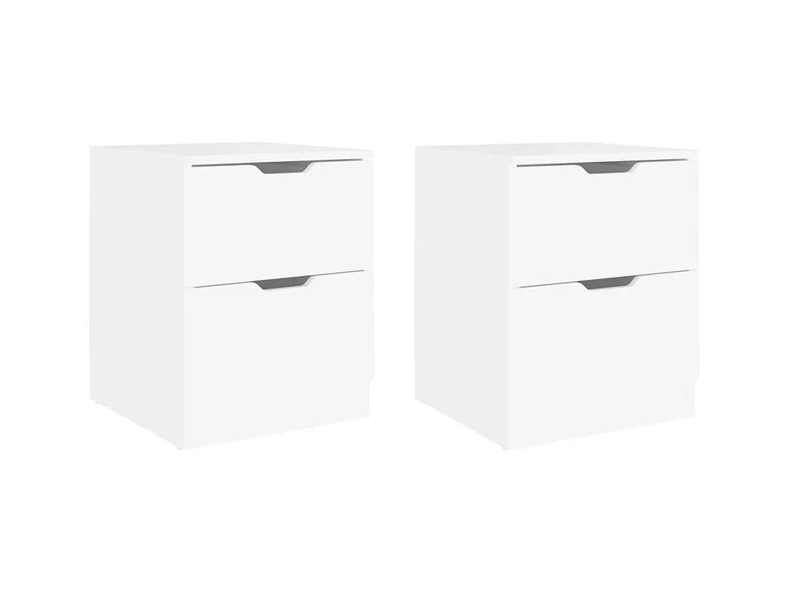 Nachtkastjes 2 stuks wit 40x40x50 cm bewerkt hout