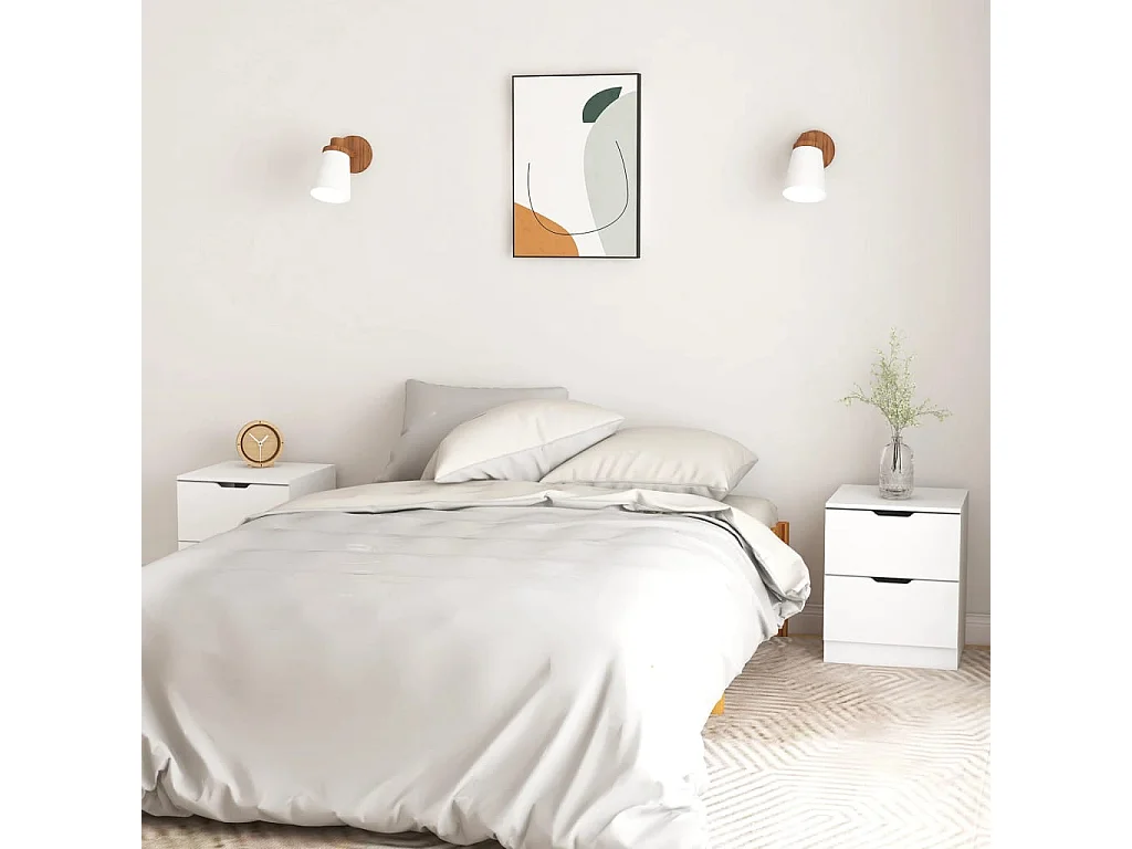 Mesitas de noche 2 piezas blancas 40x40x50 cm madera de ingeniería