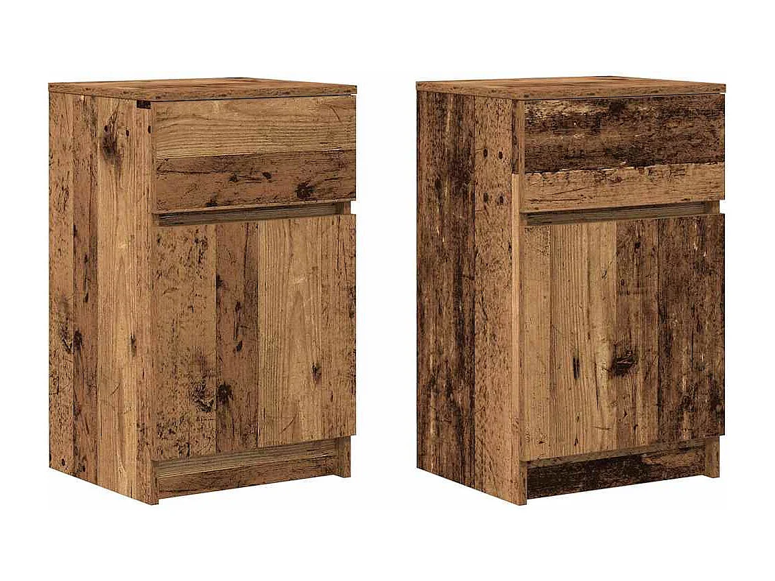 Tables de chevet 2 pcs vieux bois 39x35x65 cm bois d'ingénierie