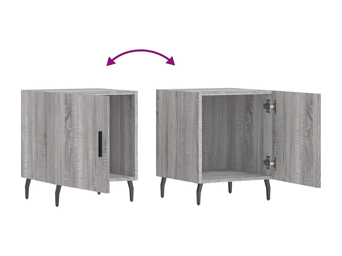 Tables de chevet 2 pcs sonoma gris 40x40x50cm bois d'ingénierie