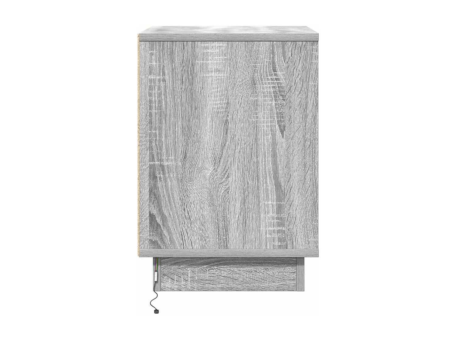 Mesilla de noche con madera de ingeniería gris de 39 x 34,5 x 50 cm