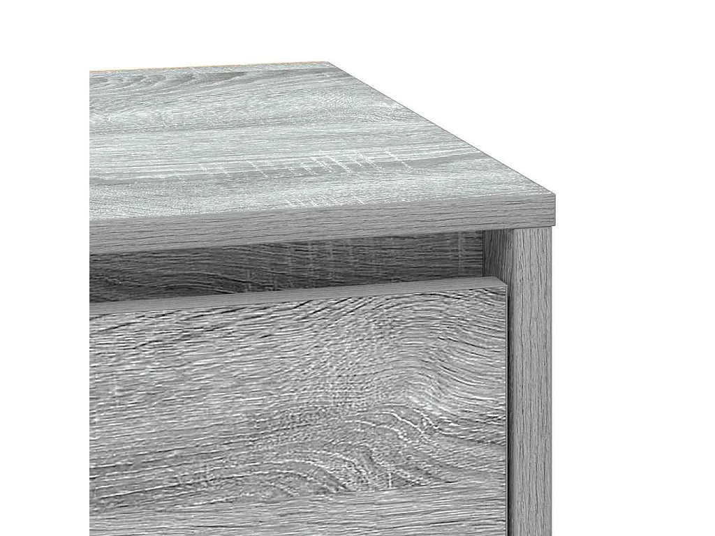 Mesilla de noche con madera de ingeniería gris de 39 x 34,5 x 50 cm