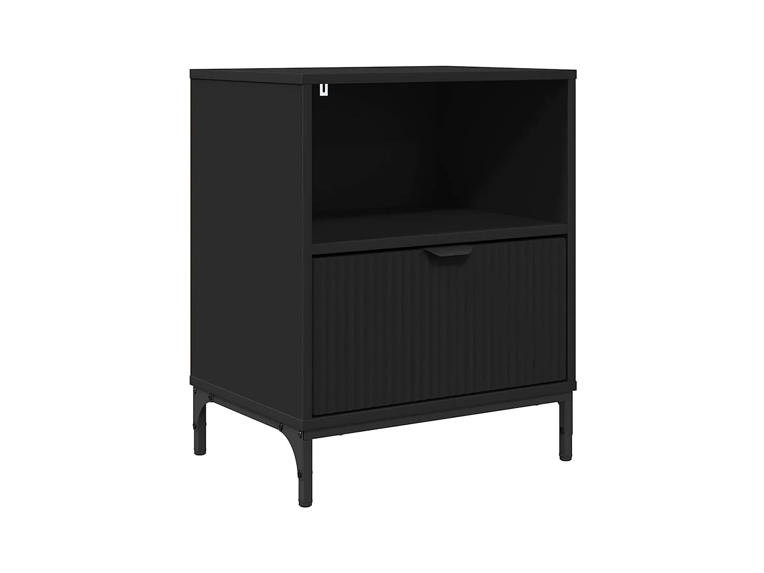 Mesita de noche Negra 49 x 36 x 61 cm Madera de ingeniería