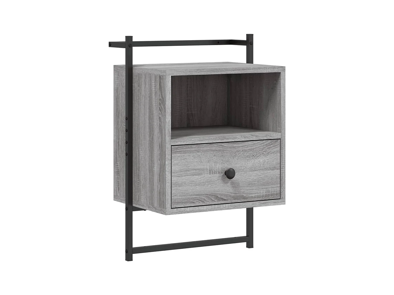 Comodino da parete grigio Sonoma 40x30x61cm in legno ingegnerizzato