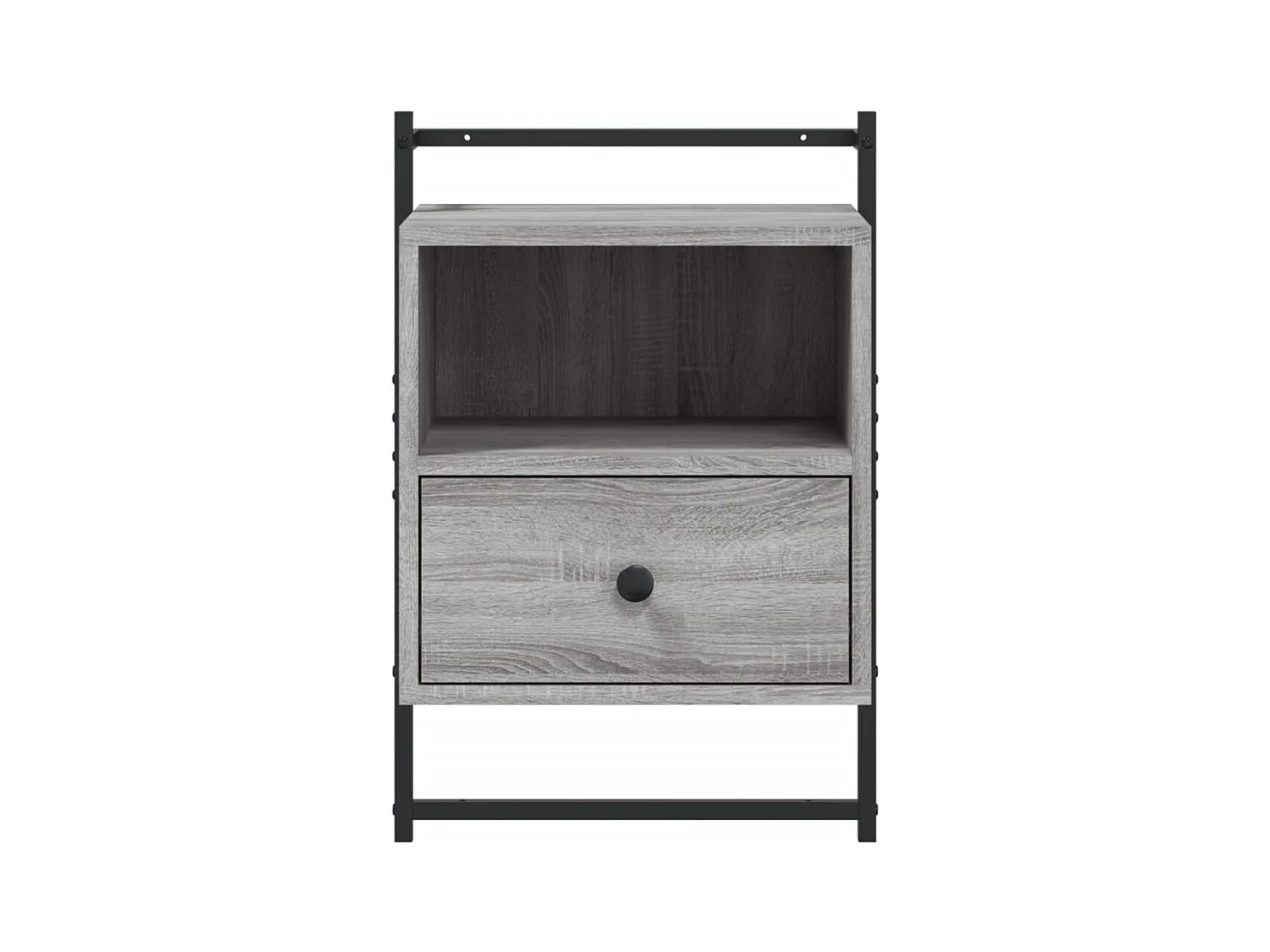 Comodino da parete grigio Sonoma 40x30x61cm in legno ingegnerizzato