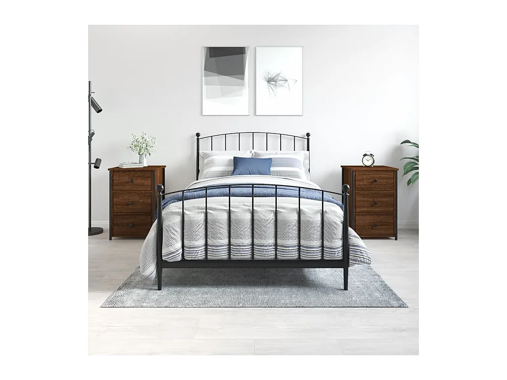 Mesitas de noche 2 piezas roble marrón 40x36x60cm Madera de ingeniería