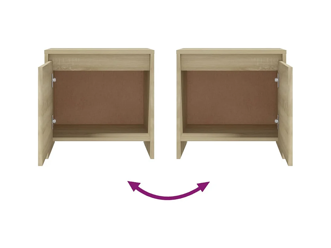 Comodino in rovere Sonoma 45x34x44,5 cm in legno ingegnerizzato