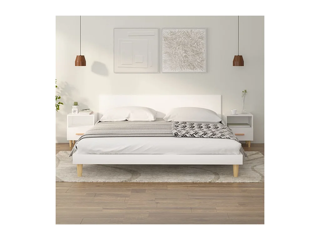 Tables de chevet 2 pcs Blanc 40x35x47 cm