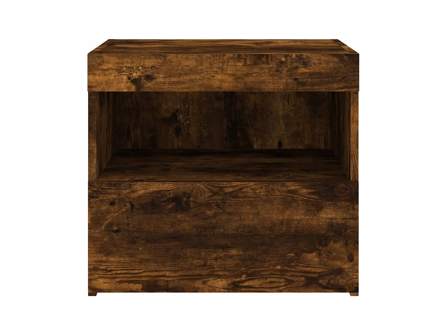 Mesitas de noche con luces LED 2 piezas roble ahumado 50x40x45 cm