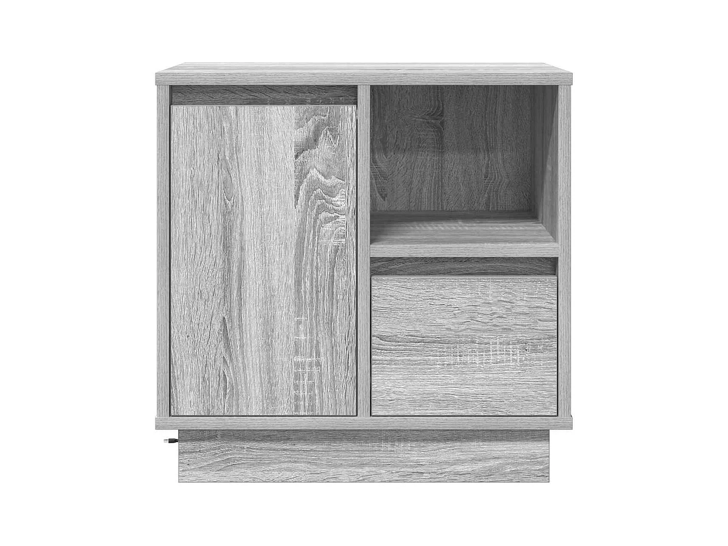 Mesilla de noche gris de 50 x 34,5 x 50 cm. Madera contrachapada.