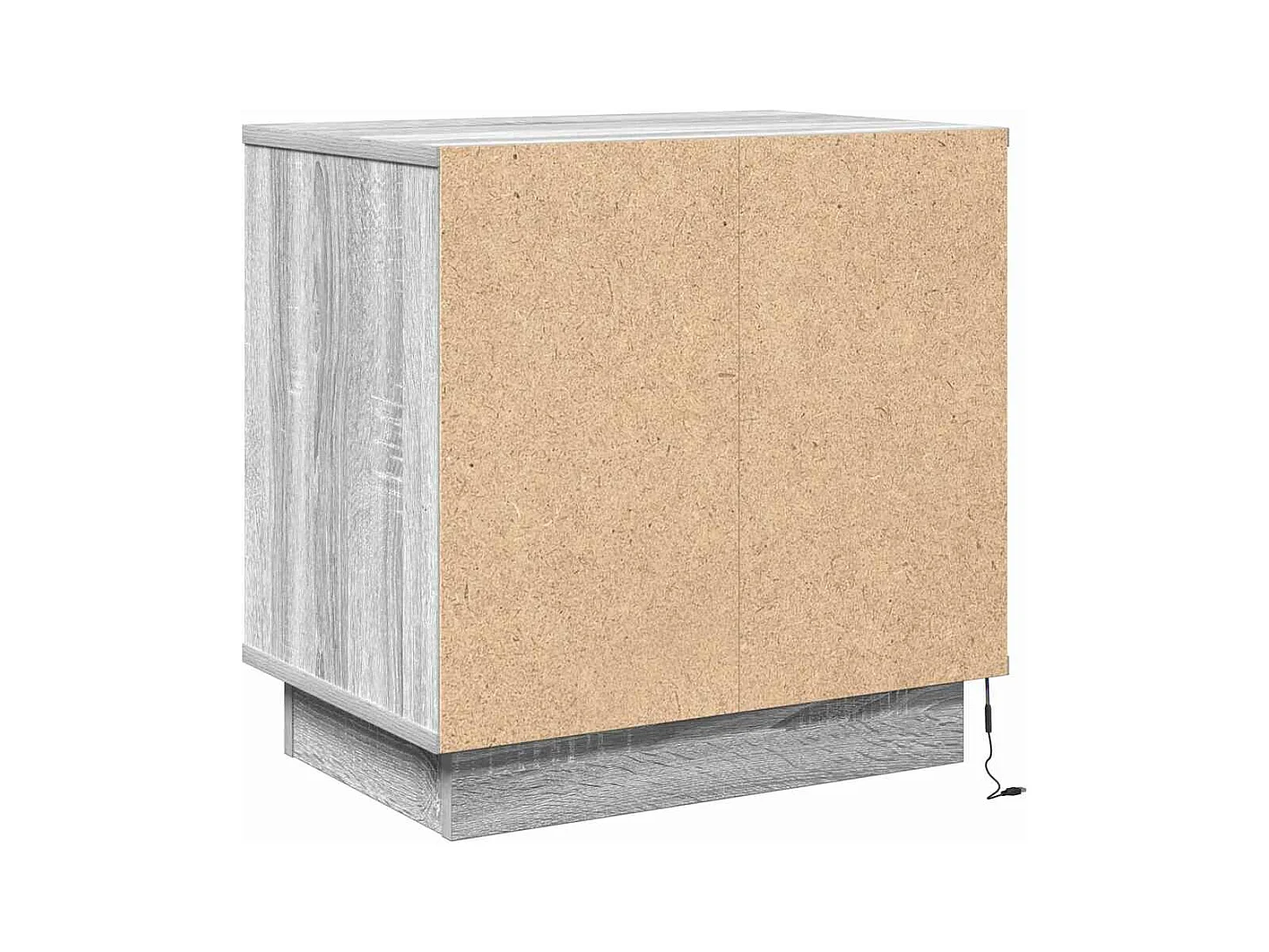 Mesilla de noche gris de 50 x 34,5 x 50 cm. Madera contrachapada.