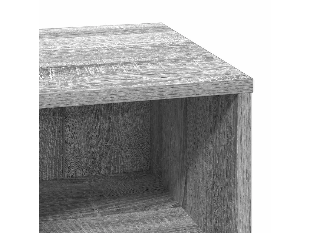 Mesilla de noche gris de 50 x 34,5 x 50 cm. Madera contrachapada.