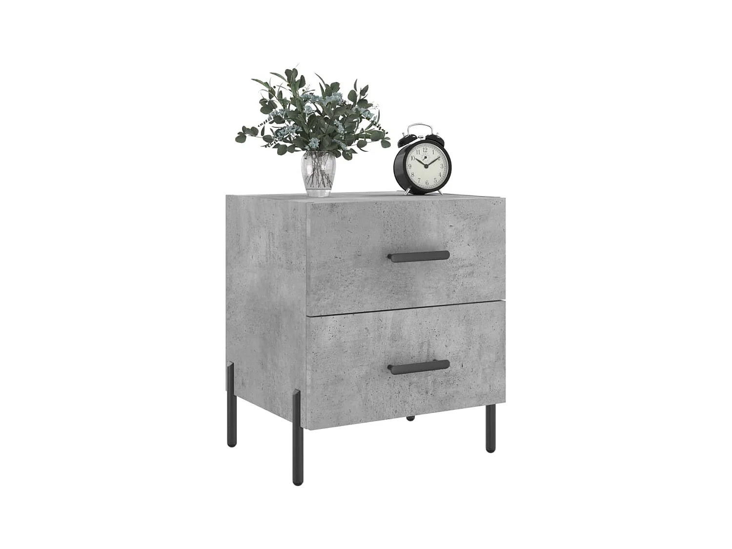 Table de chevet gris béton 40x35x47,5 cm bois d’ingénierie