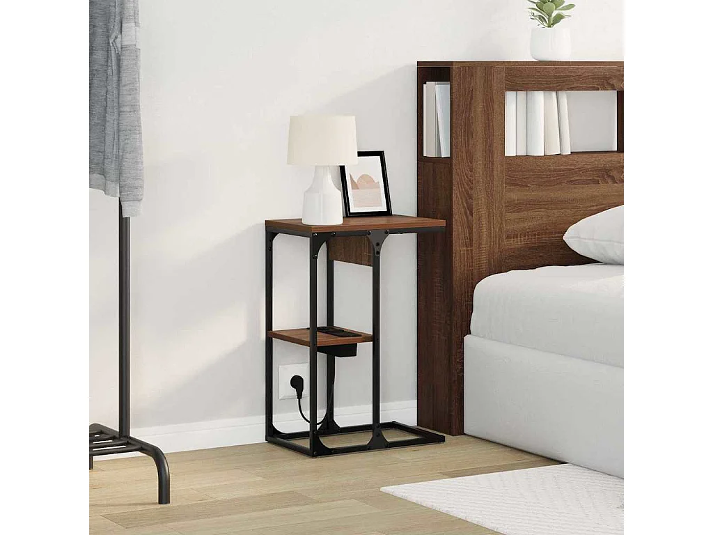 Table de chevet Chêne marron 41.5 x 26 x 60.5 cm