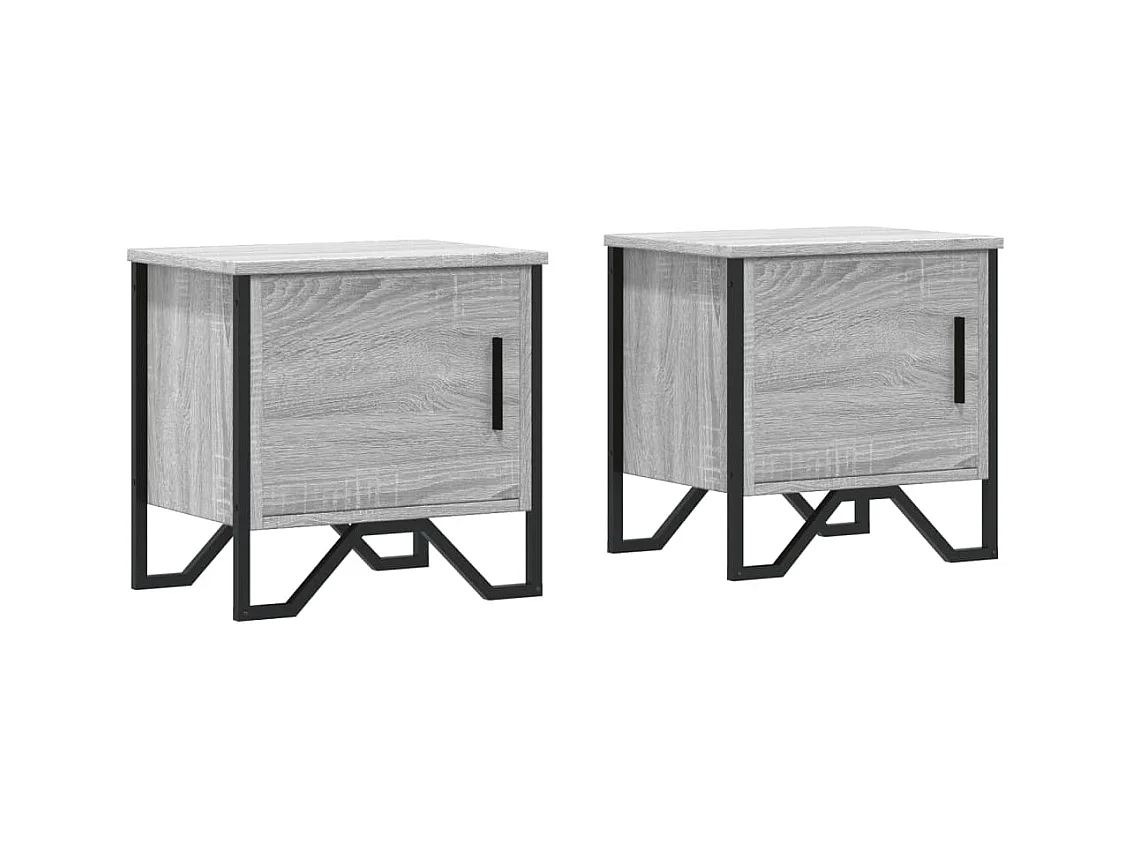Nachtkastjes 2 stuks sonoma grijs 40x30x40 cm bewerkt hout