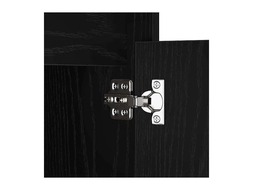 Comodino LED 2 pezzi Rovere Nero 38 x 34 x 61 cm