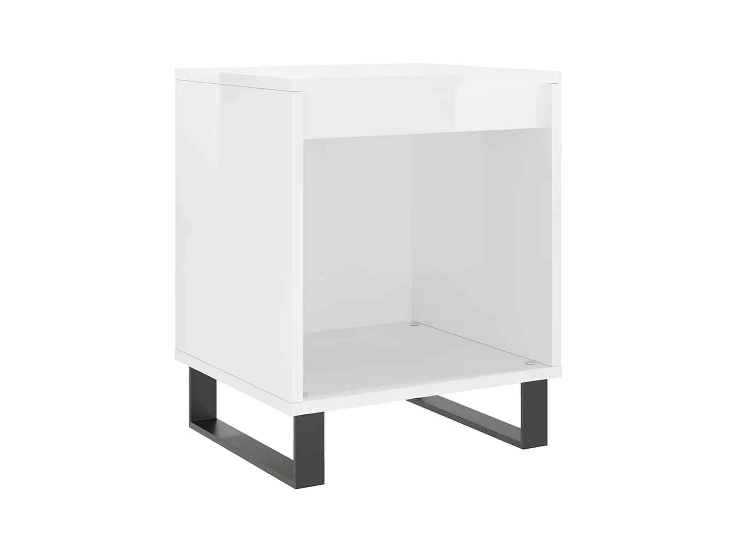 Comodini 2 pz bianco lucido 40x35x50 cm