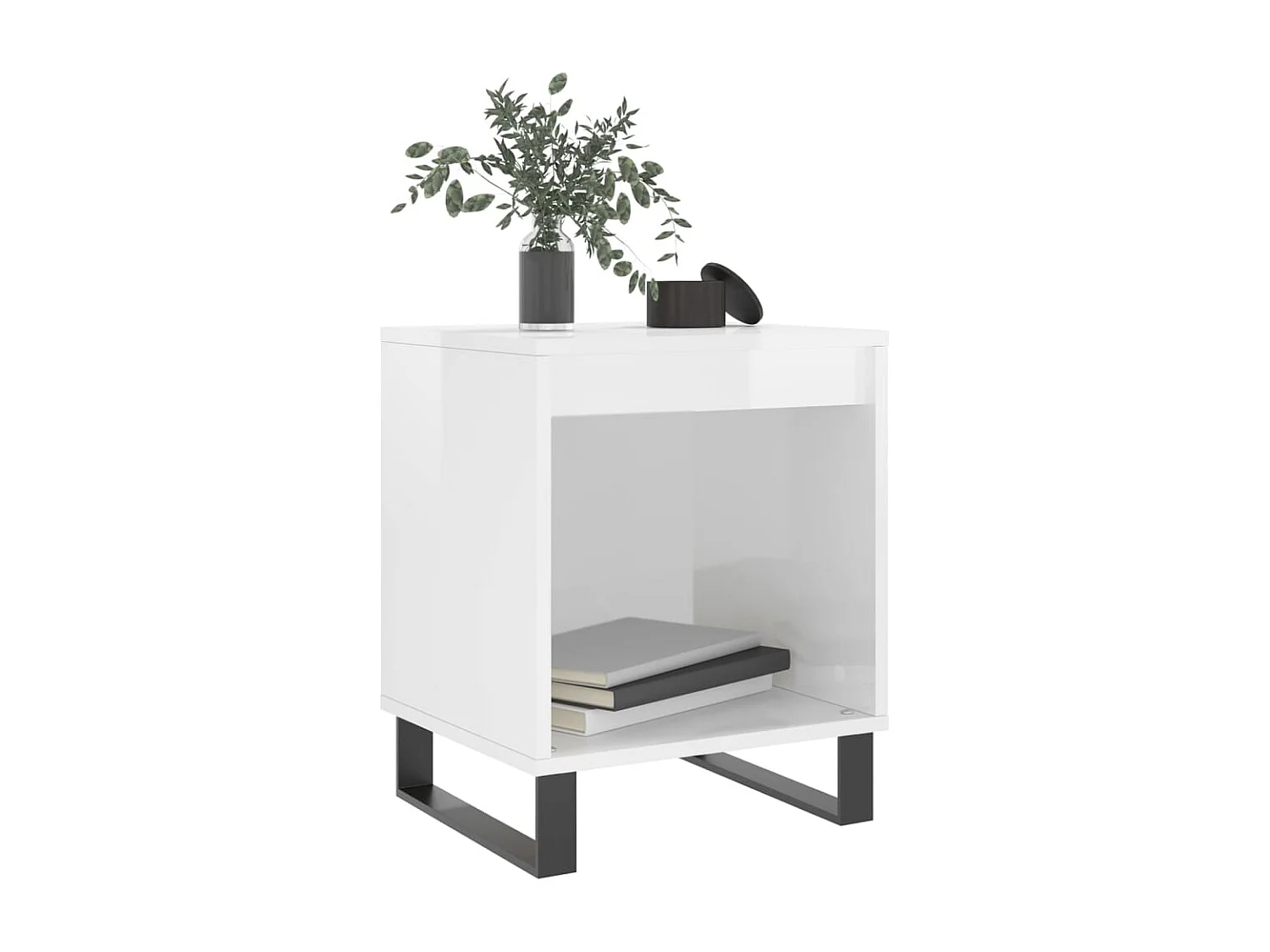 Nachtkastjes 2 stuks wit hoogglans 40x35x50 cm