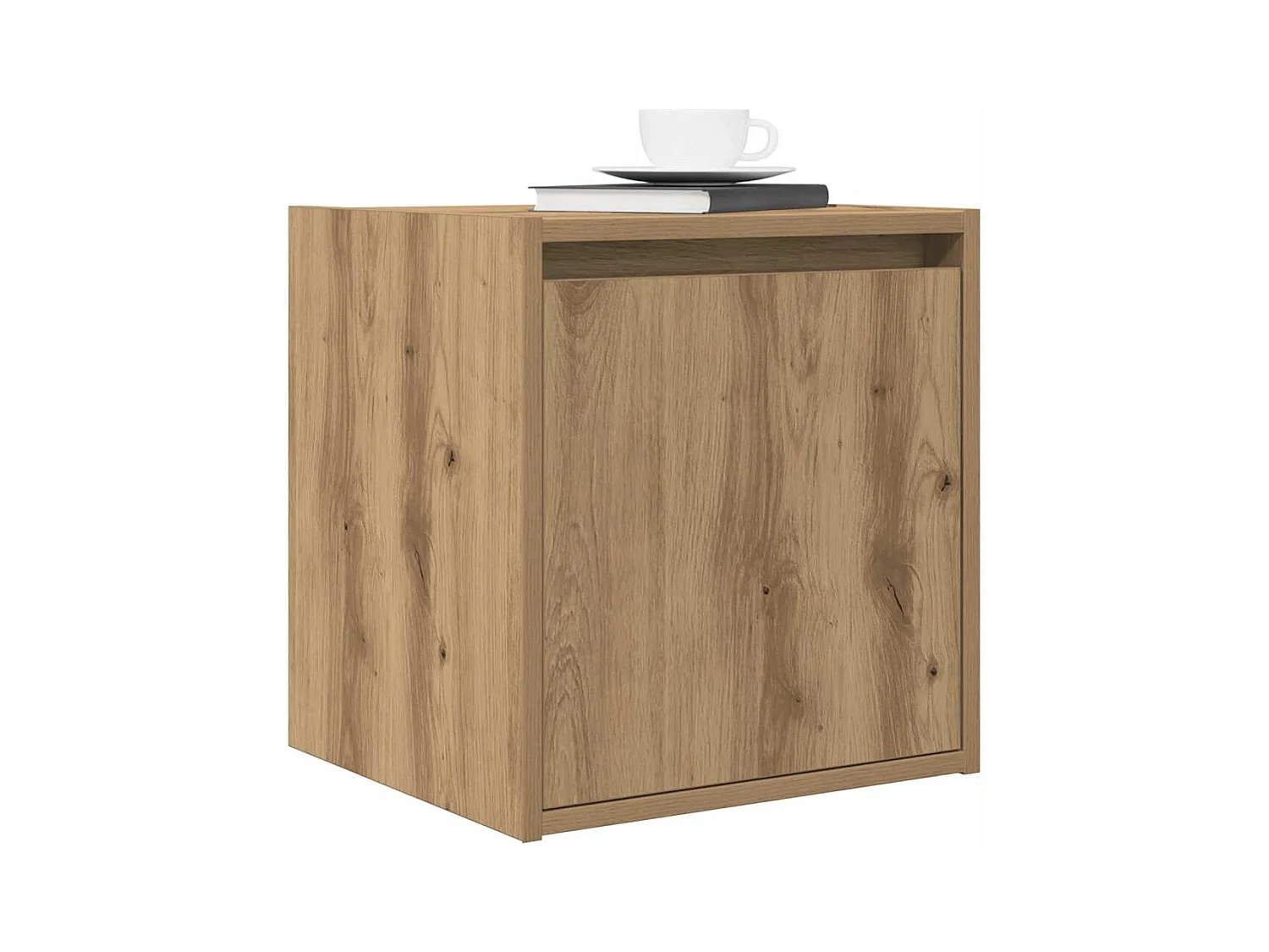 Comodini da parete 2 pezzi in rovere artigianale 38x34x40 cm