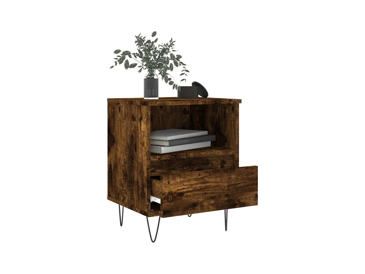 Comodini 2 pezzi rovere affumicato 40x35x50 cm legno ingegnerizzato