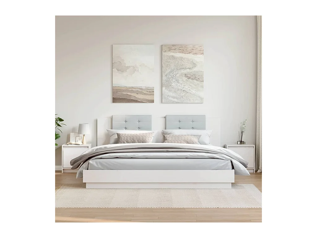 Mesitas de noche 2 uds Blanco 40x30,5x40 cm Madera maciza de pino