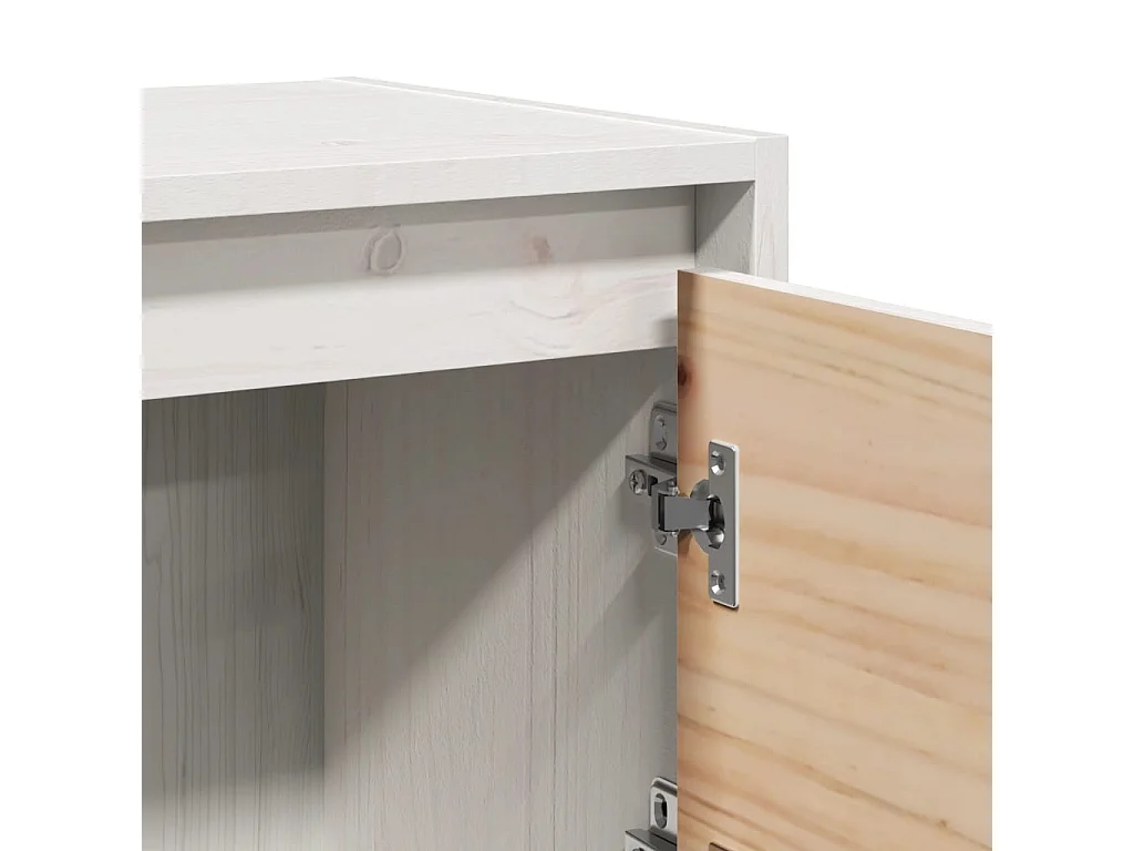 Mesitas de noche 2 uds Blanco 40x30,5x40 cm Madera maciza de pino