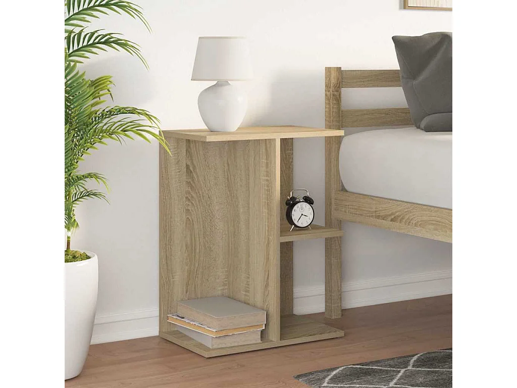 Mesita de noche de roble Sonoma 46,5x29x61 cm madera de ingeniería