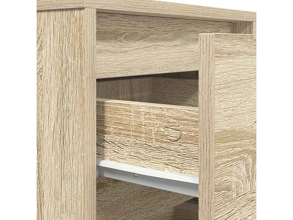 Comodino con luci LED Rovere Sonoma 38x34x65 cm