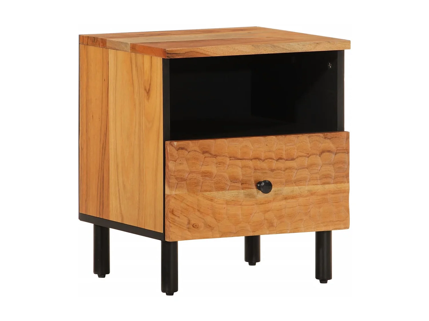 Mesita de noche 40x33x46 cm Madera maciza de acacia