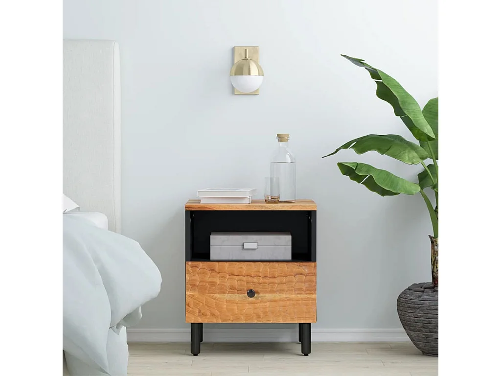 Table de chevet 40x33x46 cm Bois d'acacia massif