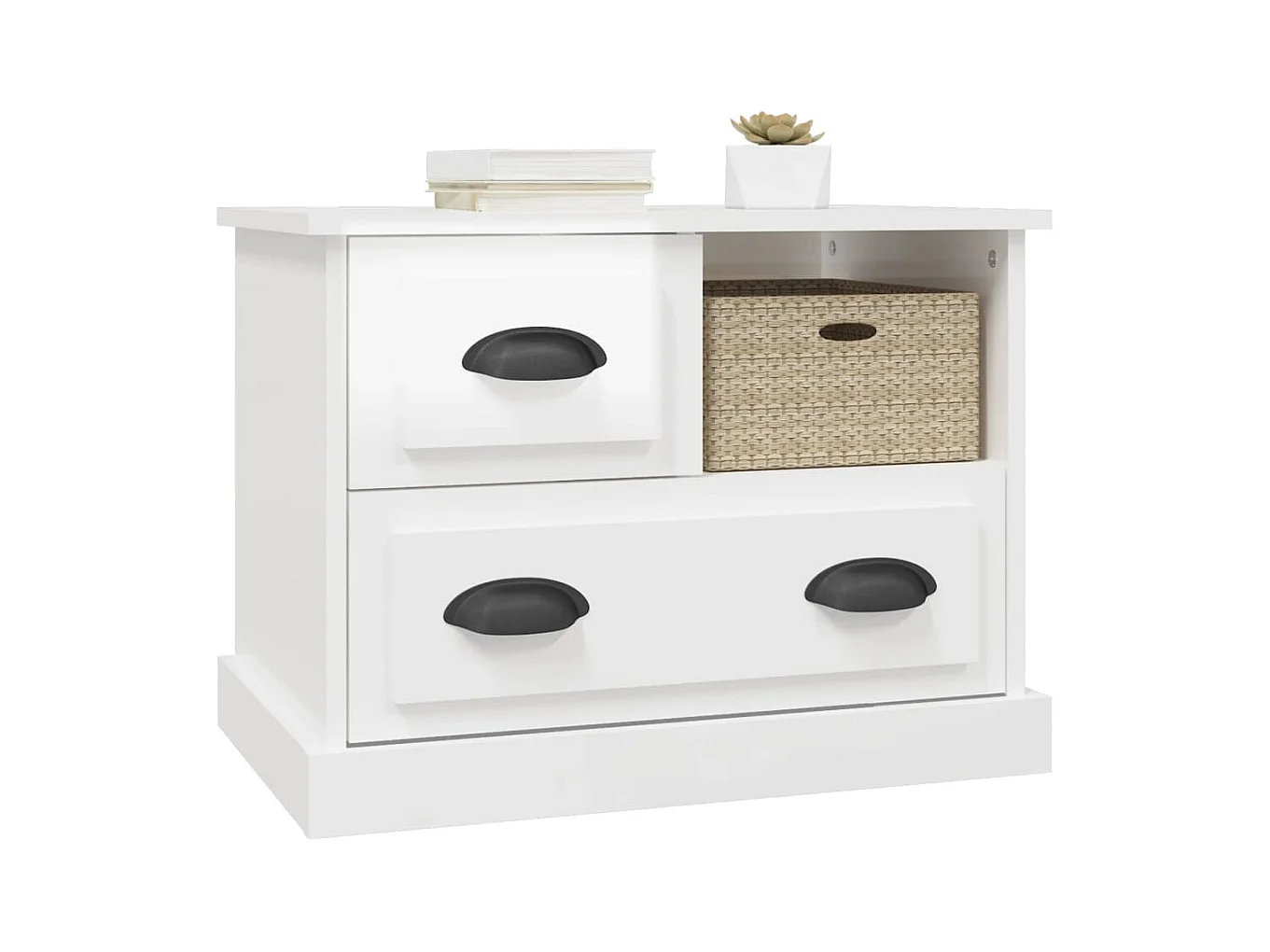 Nachtkastje in glanzend wit 60x39x45 cm