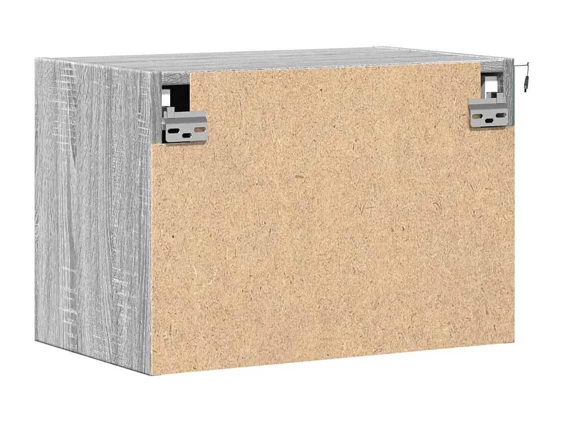 Mesitas de noche de pared con luces LED 2 piezas gris sonoma