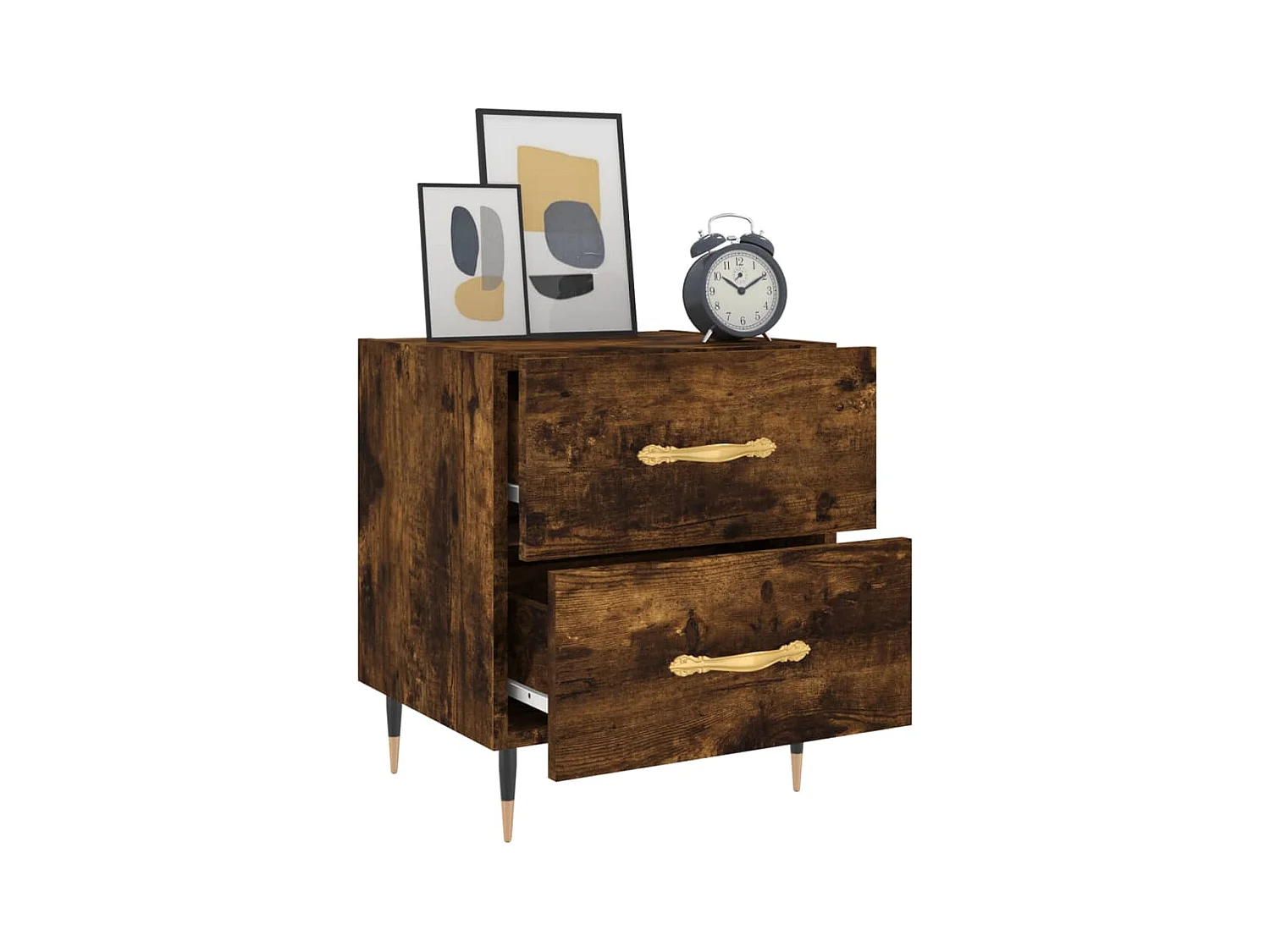 Comodino in rovere affumicato 40x35x47,5 cm in legno ingegnerizzato