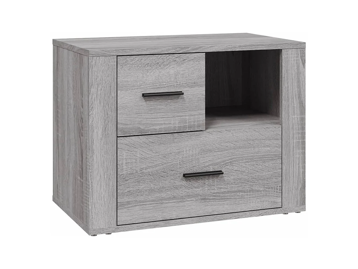 Comodino Sonoma Grey 60x36x45 cm in legno ingegnerizzato