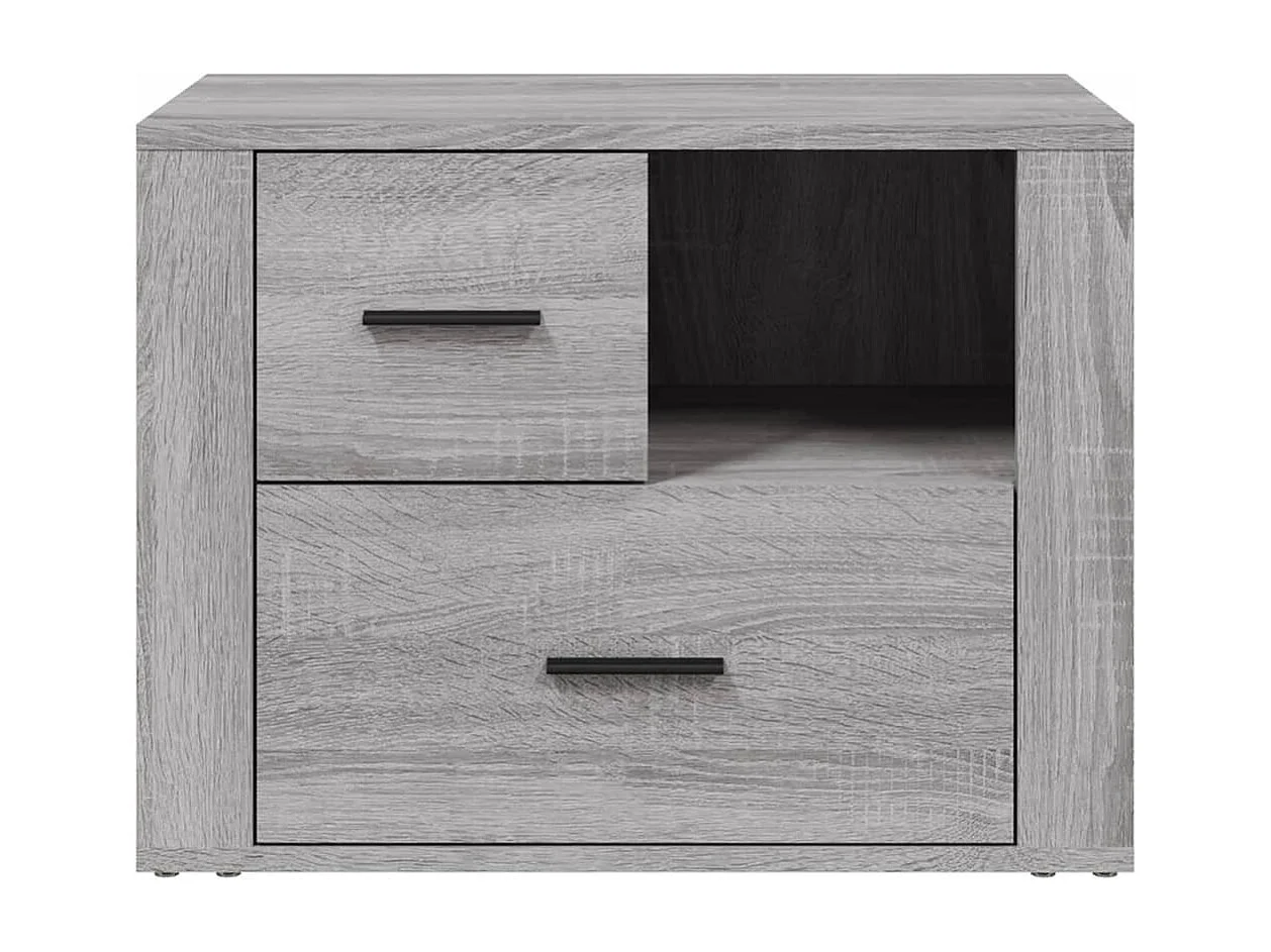 Comodino Sonoma Grey 60x36x45 cm in legno ingegnerizzato