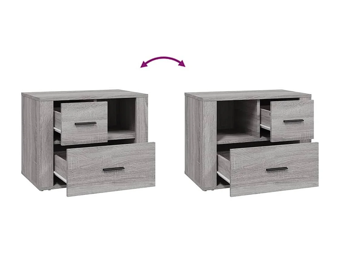 Table de chevet Sonoma gris 60x36x45 cm Bois d'ingénierie