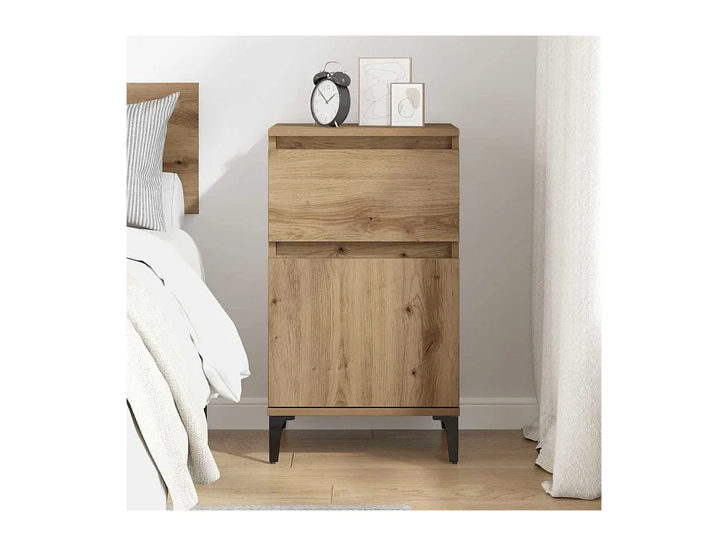 Nachtkastje met lade, handgemaakt eikenhout, 40 x 35 x 70 cm